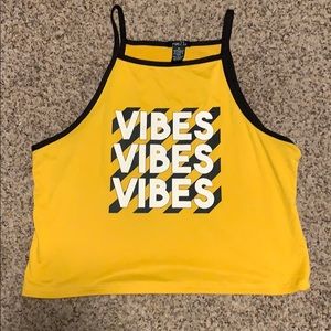 Mustard Yellow crop halter top
